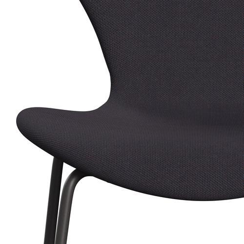 Silla Fritz Hansen 3107 Tapicería completa, grafito cálido/trío acero caliente azul oscuro