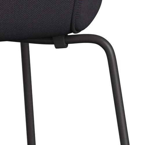 Fritz Hansen 3107 Stuhl Vollpolsterung, Warm Graphit/Stahlschnitt Trio Warm Dunkelblau