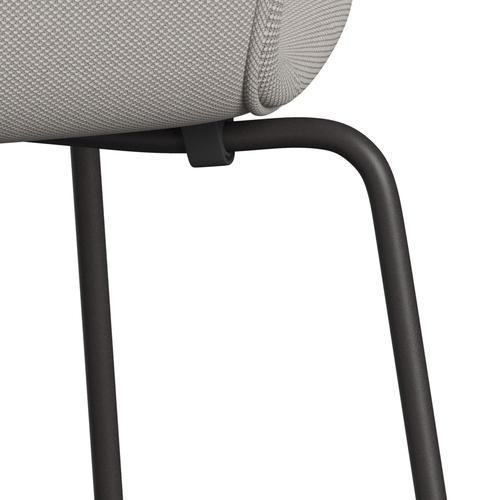 Fritz Hansen 3107 chaise complète complète, graphite chaud / trio Steelcut blanc et gris