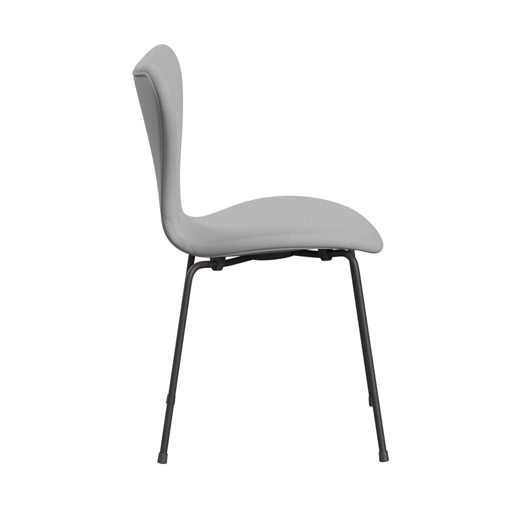 Fritz Hansen 3107 stoel Volledige bekleding, warm grafiet/staalcut trio wit en lichtgrijs