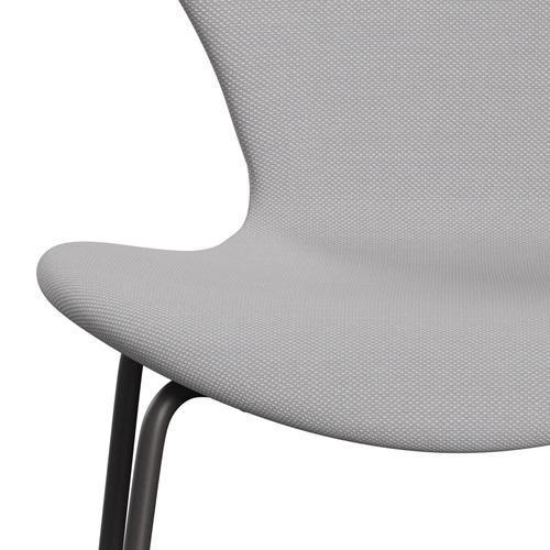 Fritz Hansen 3107 stoel Volledige bekleding, warm grafiet/staalcut trio wit en lichtgrijs