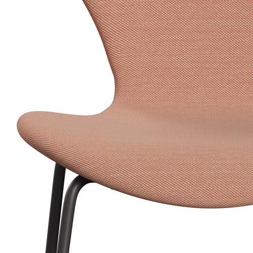 Fritz Hansen 3107 chaise complète complète, graphite chaud / trio Steelcut blanc et rouge