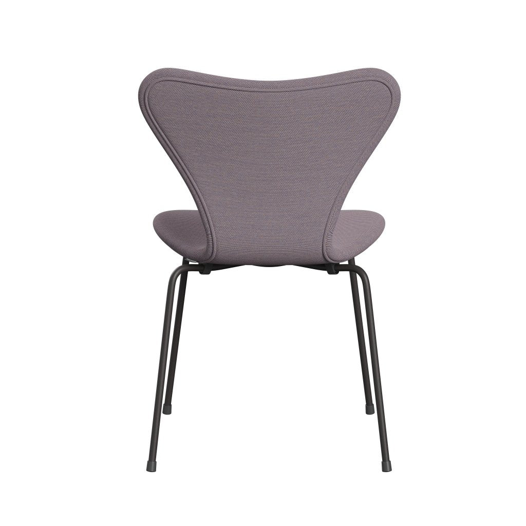 Fritz Hansen 3107 sedia piena rivestimento, trio di grafite/taglio in acciaio bianco/viola