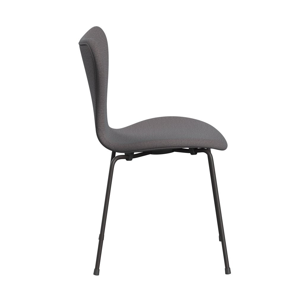 Fritz Hansen 3107 chaise complète complète, graphite chaud / trio Steelcut bleu doux / marron / noir