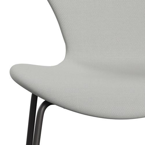 Fritz Hansen 3107 stol fuld polstring, varm grafit/stålcut trio delikat myntgrøn