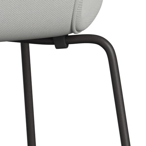 Fritz Hansen 3107 sedia piena tappezzeria, calda grafite/taglio in acciaio delicato verde menta