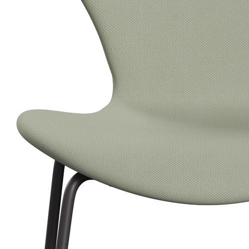 Fritz Hansen 3107 chaise complète complète, graphite chaud / lumière turquoise Steelcut