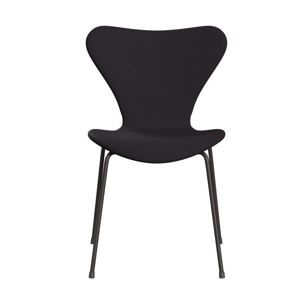 Fritz Hansen 3107 Stuhl Vollpolsterung, Warm Graphit/Stahlschnitt Violett Dunkel