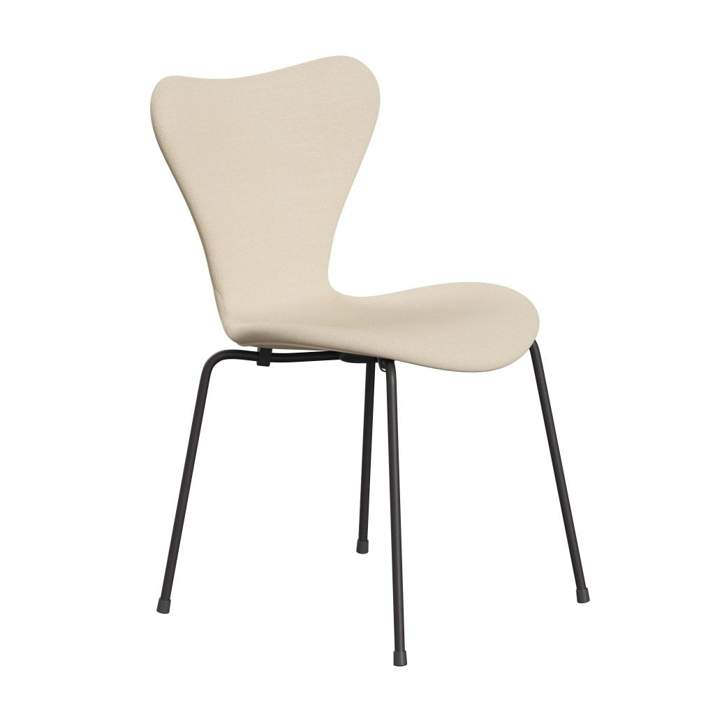 Fritz Hansen 3107 Stol Fuld polstring, varm grafit/stålcut hvid