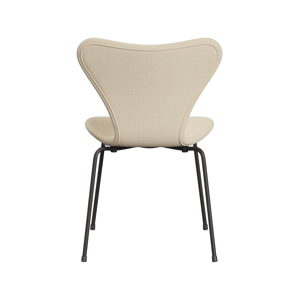 Fritz Hansen 3107 sedia piena tappezzeria, grafite calda/taglio in acciaio