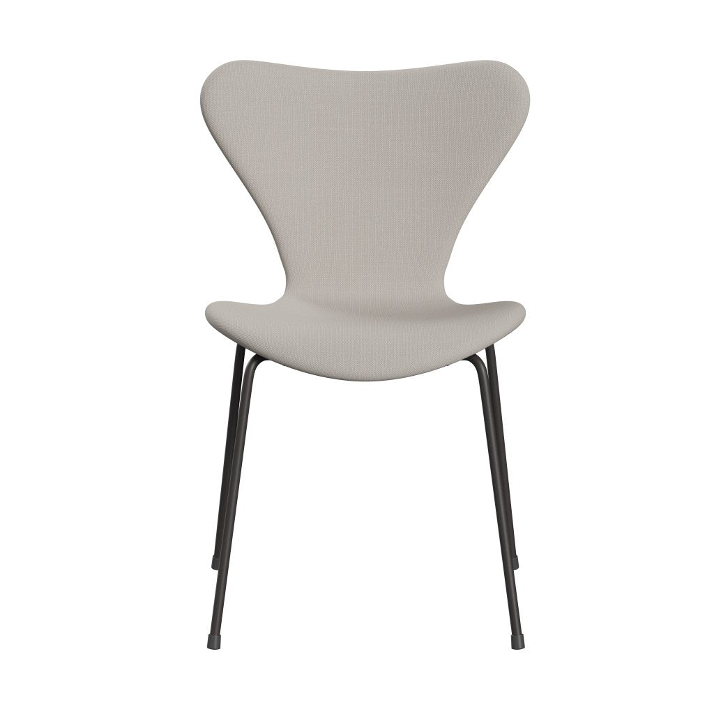 Fritz Hansen 3107 sedia piena tappezzeria, lana di grafite calda/lana in acciaio