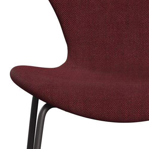 Silla Fritz Hansen 3107 Tapicería completa, Grafito cálido/Sunniva 2 Borgoña