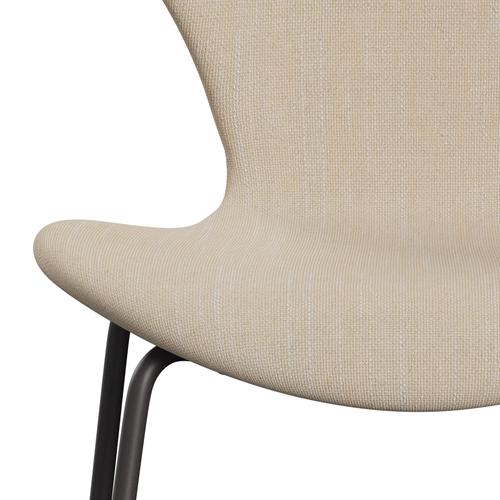 Fritz Hansen 3107 chaise pleine d'ameublement, graphite chaud / sunniva 2 crème / sable