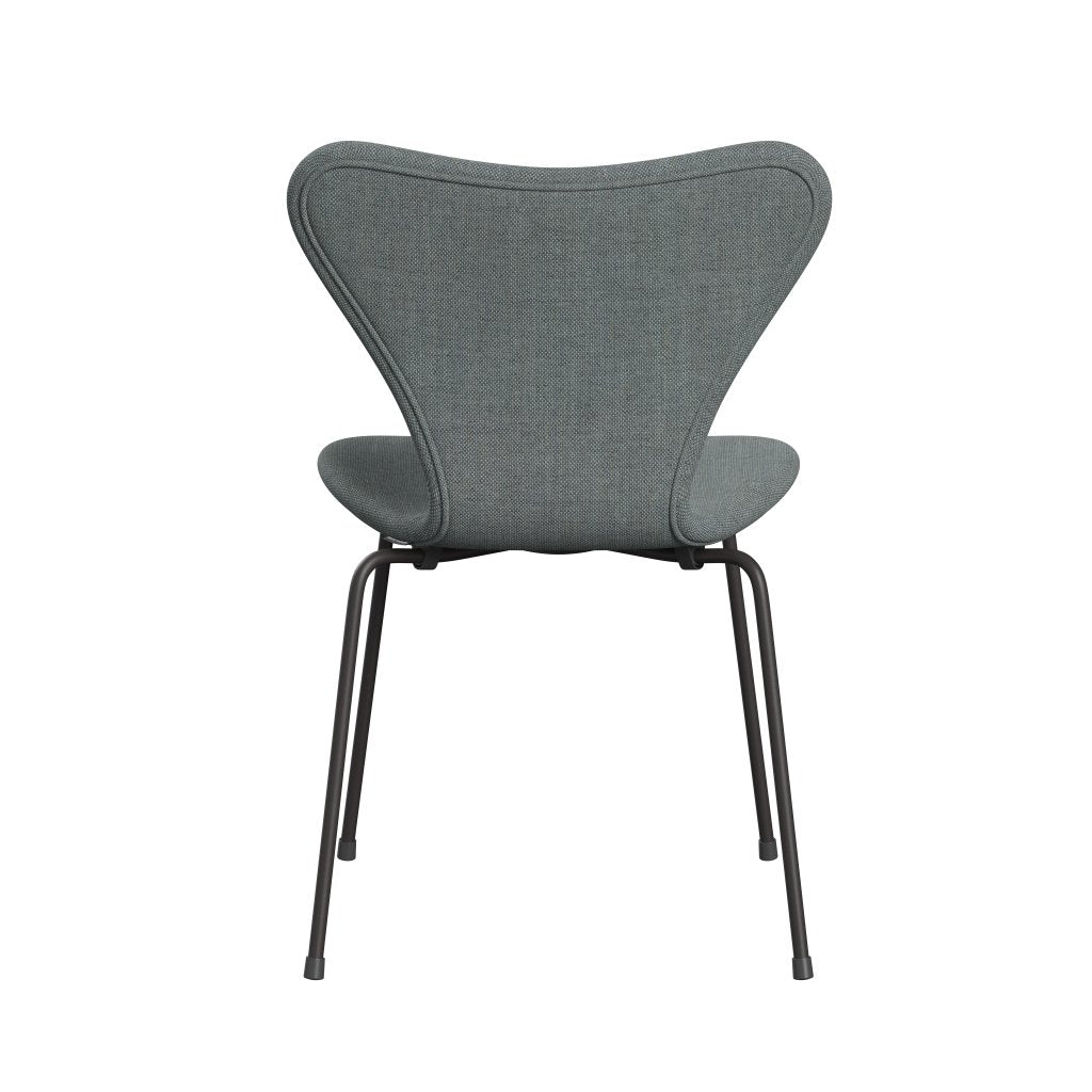 Fritz Hansen 3107 sedia piena tappezzeria, grafite calda/Sunniva 2 grigio/verde pallido