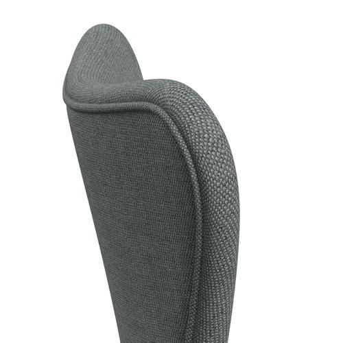 Fritz Hansen 3107 chaise complète complète, graphite chaud / sunniva 2 gris / vert pâle