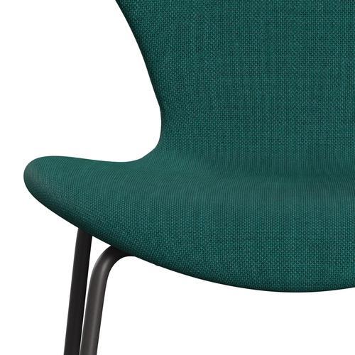 Fritz Hansen 3107 chaise complète complète, graphite chaud / sunniva 2 vert