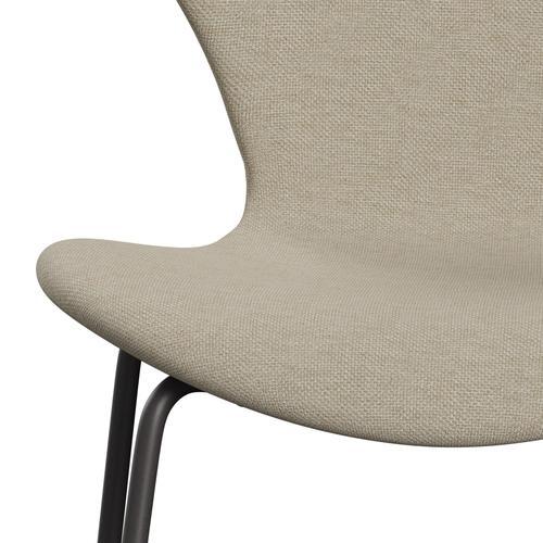 Fritz Hansen 3107 stoel Volledige bekleding, warme grafiet/sunniva 2 licht beige