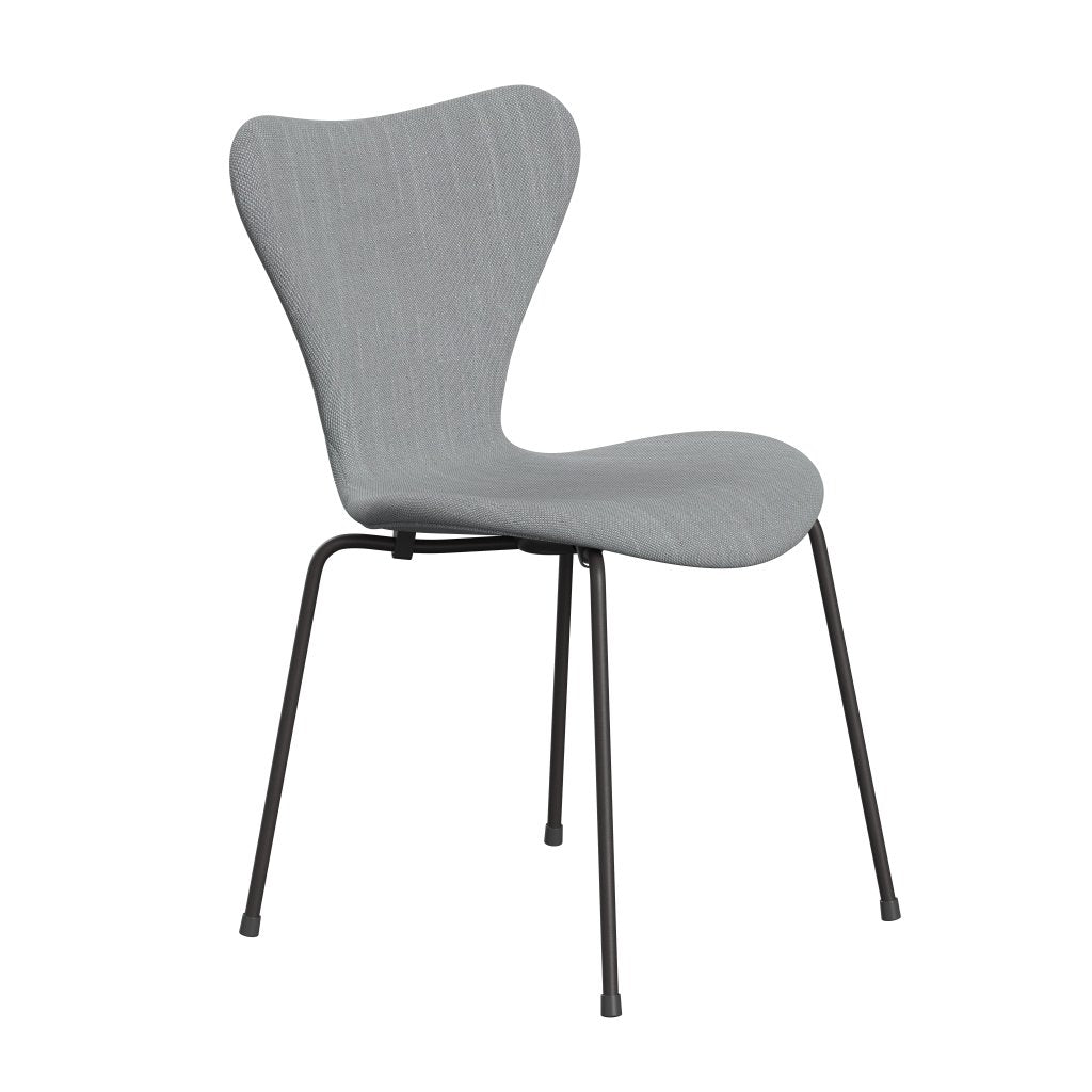 Fritz Hansen 3107 Stuhl Vollpolsterung, Warm Graphit/Sunniva 2 Hellgrau/Hellblau