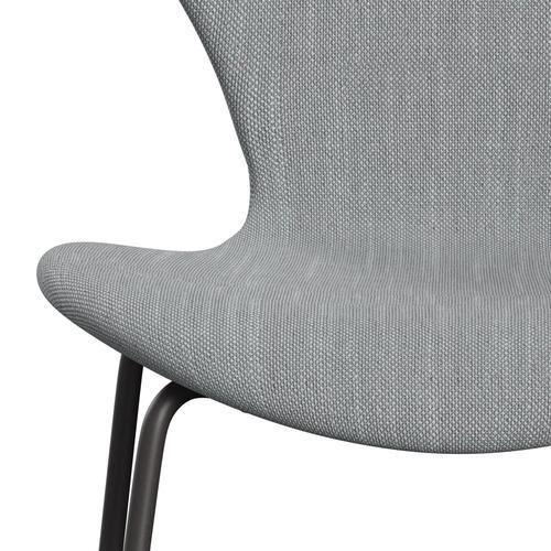 Fritz Hansen 3107 Stuhl Vollpolsterung, Warm Graphit/Sunniva 2 Hellgrau/Hellblau