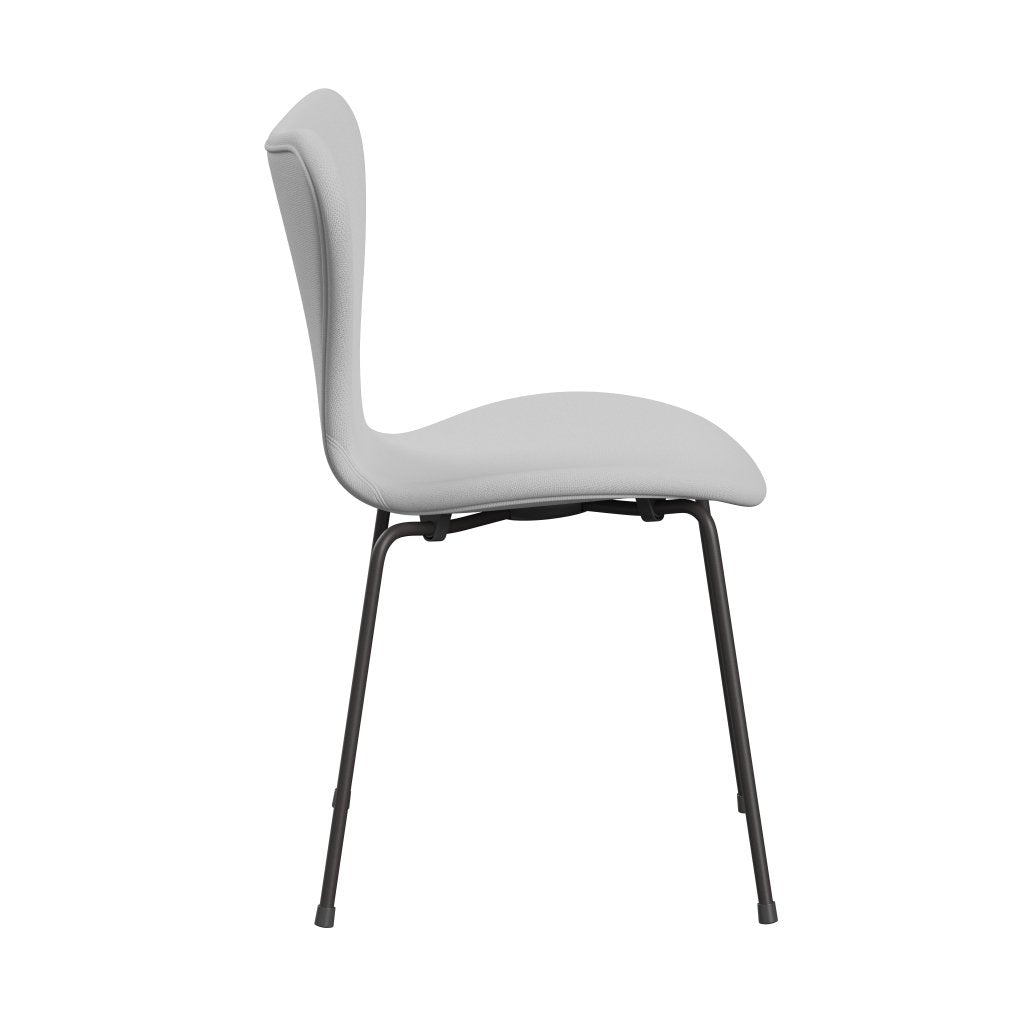 Fritz Hansen 3107 stol fuld polstring, varm grafit/sunniva 2 lærred naturligt