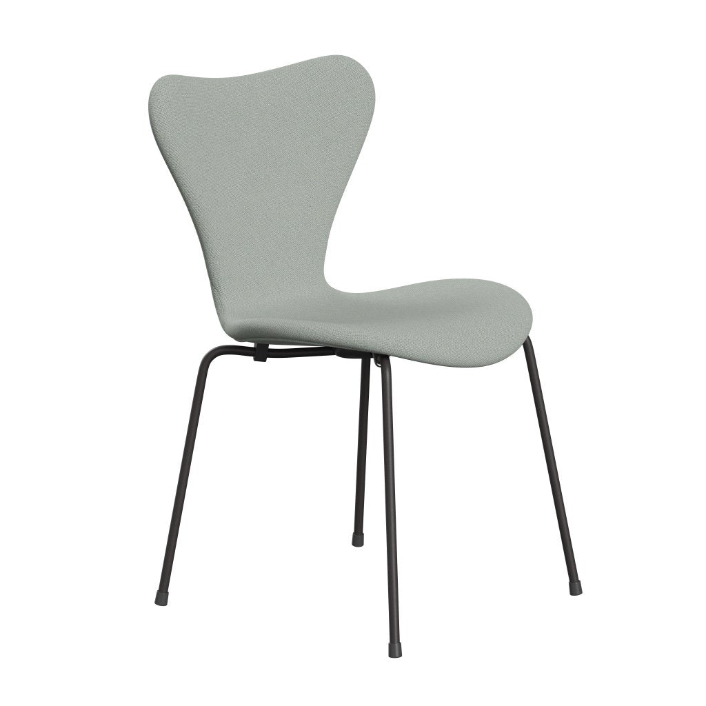 Fritz Hansen 3107 Stuhl Vollpolsterung, Warm Graphit/Sunniva 2 Mintgrün