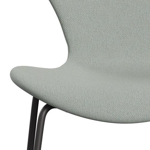 Fritz Hansen 3107 chaise complète complète, graphite chaud / sunniva 2 Green à la menthe