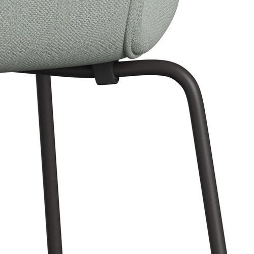 Fritz Hansen 3107 chaise complète complète, graphite chaud / sunniva 2 Green à la menthe