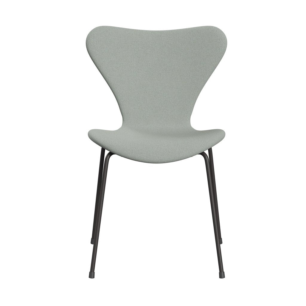 Fritz Hansen 3107 chaise complète complète, graphite chaud / sunniva 2 Green à la menthe