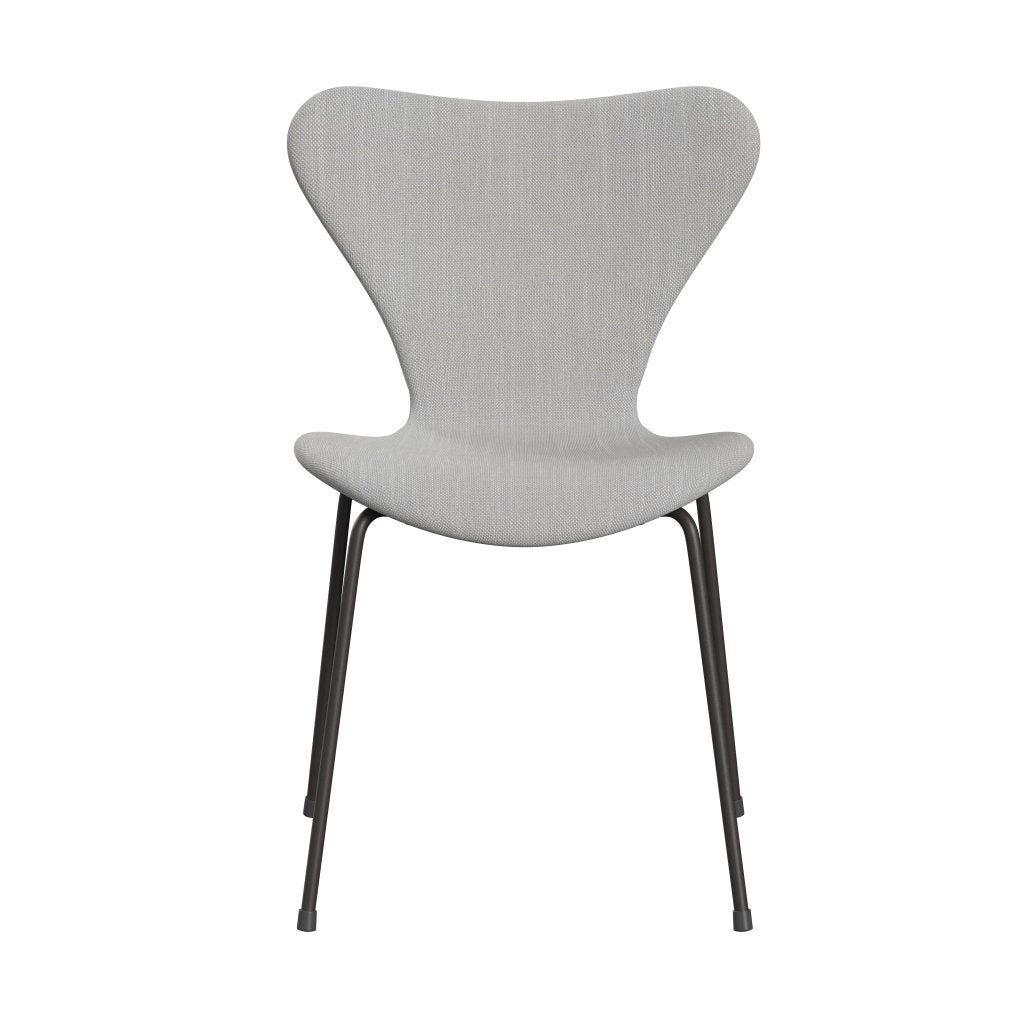 Fritz Hansen 3107 sedia piena tappezzeria, grafite calda/Sunniva 2 naturale/grigio chiaro