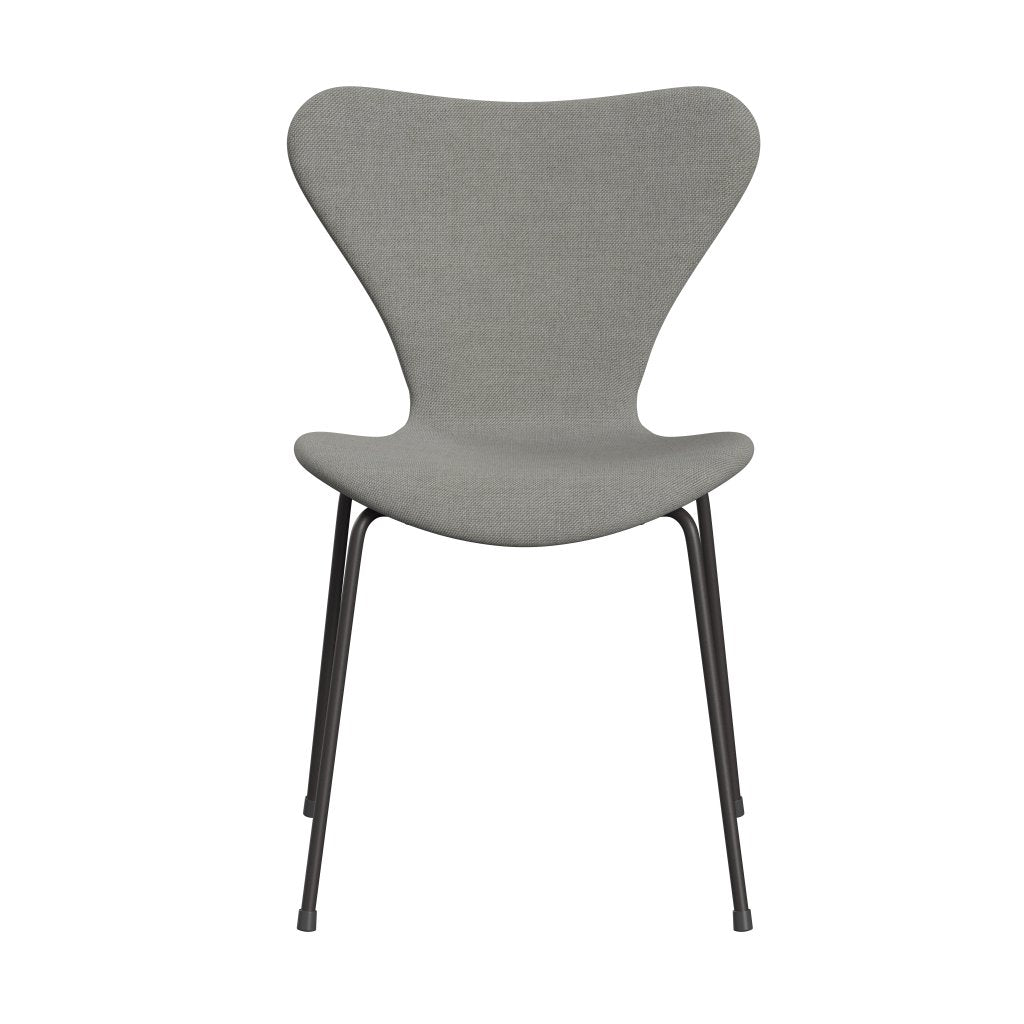 Fritz Hansen 3107 sedia piena tappezzeria, grafite calda/Sunniva 2 sabbia/grigio chiaro