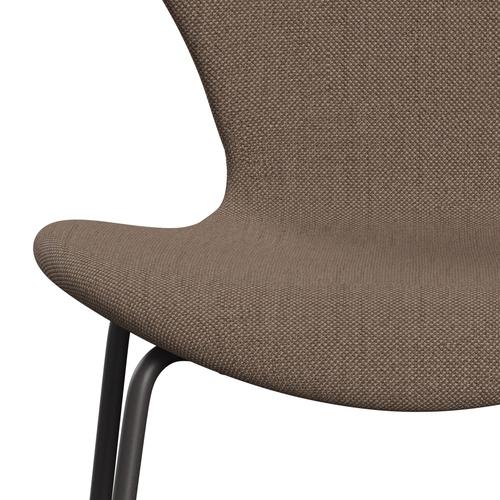 Fritz Hansen 3107 chaise pleine d'ameublement, graphite chaud / sunniva 2 chocolat / bronzage