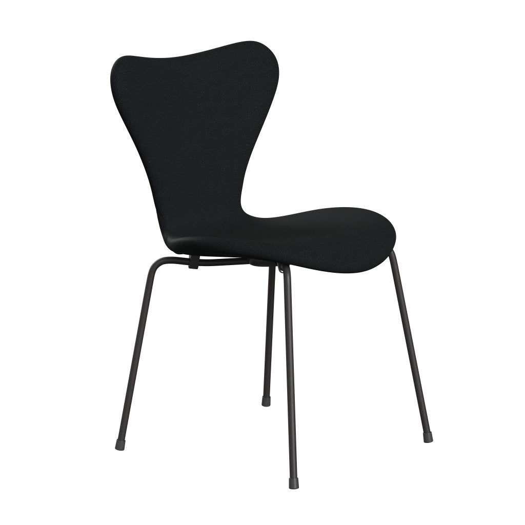 Fritz Hansen 3107 chaise complète complète, graphite chaud / sunniva 2 noir (SV193)