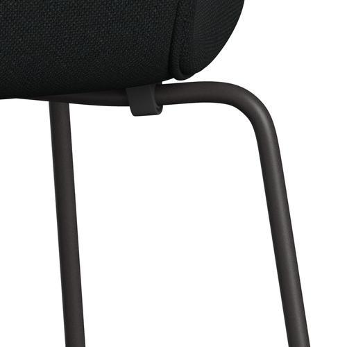 Fritz Hansen 3107 chaise complète complète, graphite chaud / sunniva 2 noir (SV193)