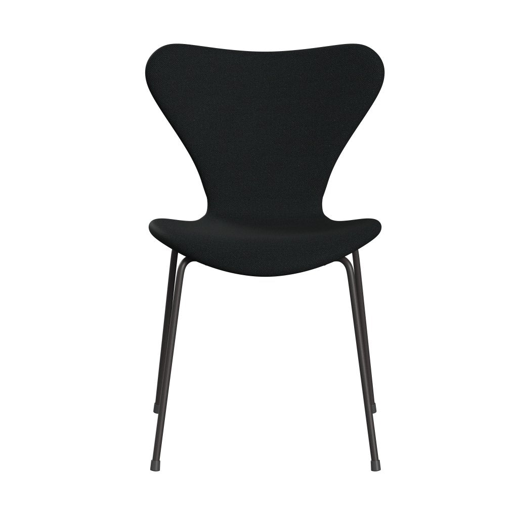 Fritz Hansen 3107 chaise complète complète, graphite chaud / sunniva 2 noir (SV193)