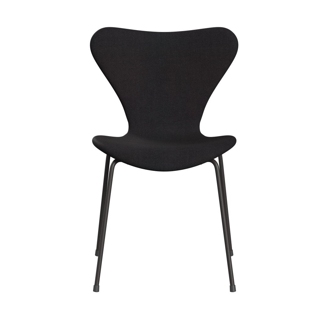 Fritz Hansen 3107 chaise complète complète, graphite chaud / sunniva 2 noir (SV683)