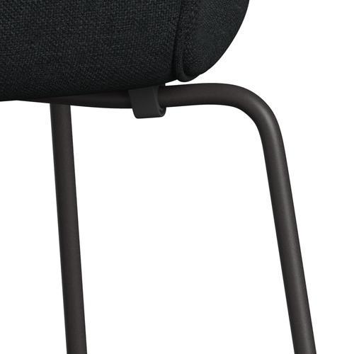 Fritz Hansen 3107 chaise pleine d'ameublement, graphite chaud / sunniva 2 noir / gris foncé