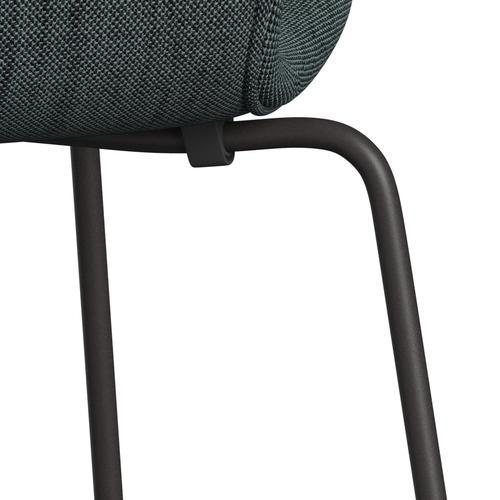 Fritz Hansen 3107 chaise complète complète, graphite chaud / sunniva 2 noir / bleu clair