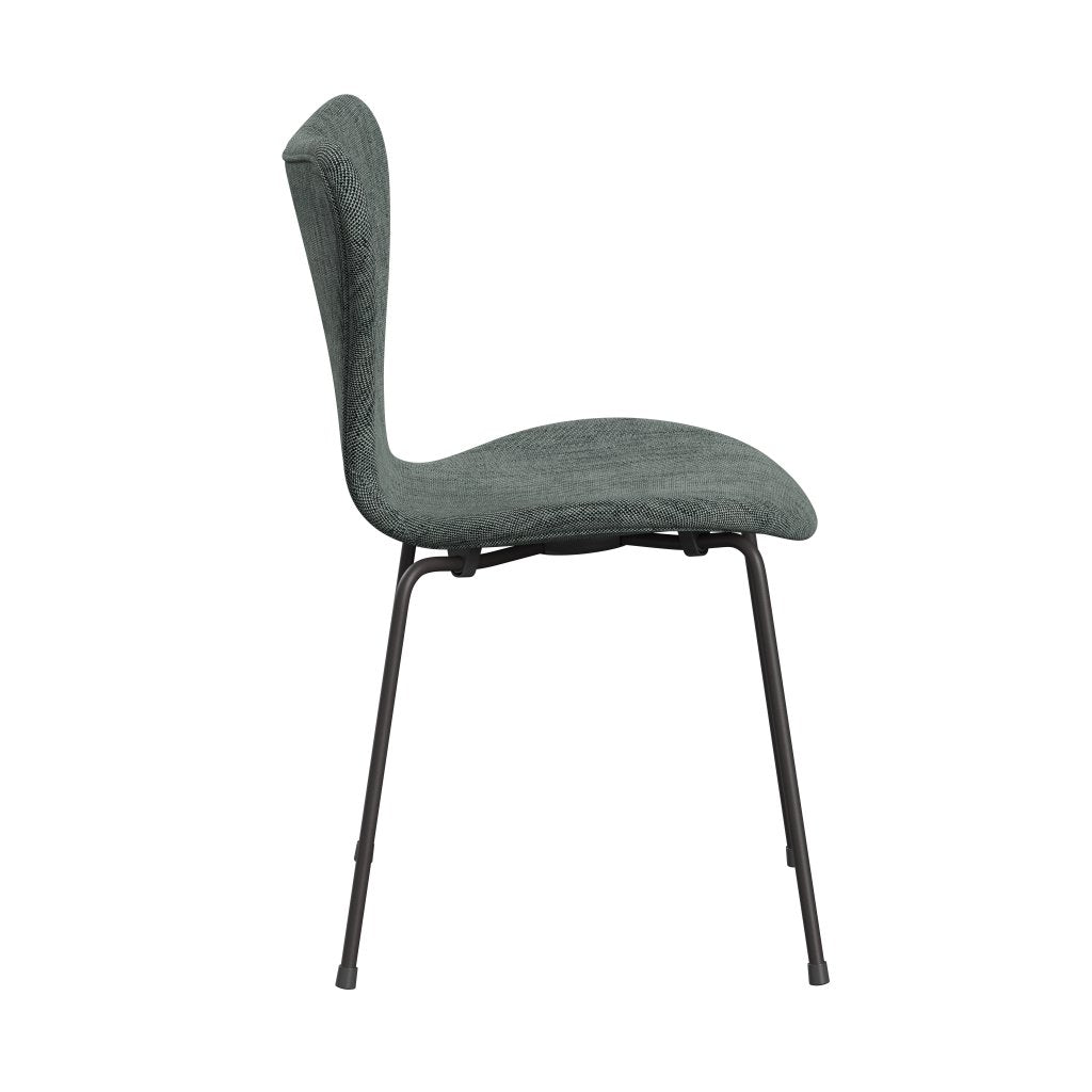 Fritz Hansen 3107 stoel Volledige bekleding, warme grafiet/sunniva 2 zwart/wit