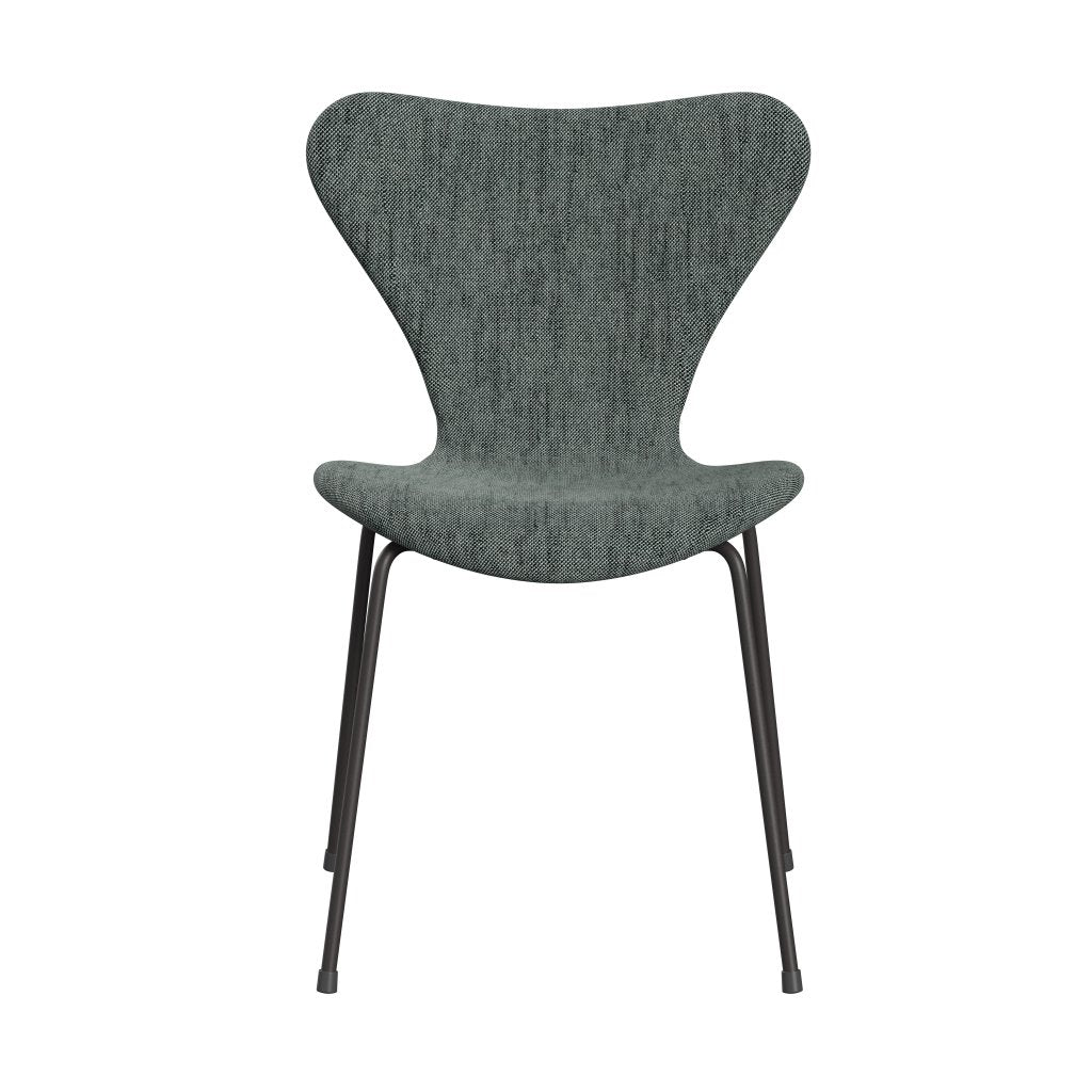 Fritz Hansen 3107 sedia piena tappezzeria, grafite calda/Sunniva 2 bianco/nero