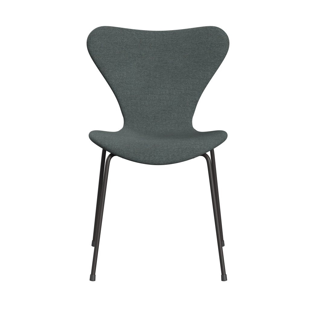 Fritz Hansen 3107 Silla tapicería completa, grafito cálido/sunniva 2 de acero gris