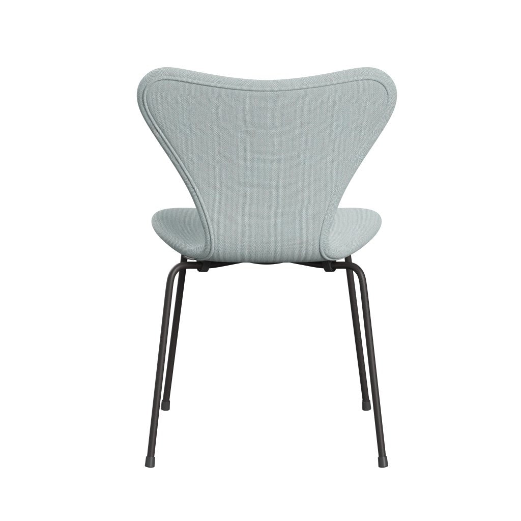 Fritz Hansen 3107 chaise complète complète, graphite chaud / sunniva 2 blanc / bleu clair