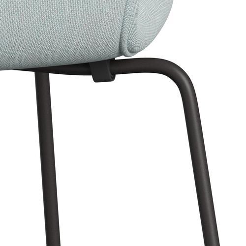 Fritz Hansen 3107 chaise complète complète, graphite chaud / sunniva 2 blanc / bleu clair