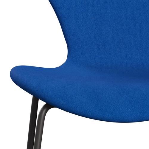 Fritz Hansen 3107 chaise complète complète, graphite chaud / tonus bleu