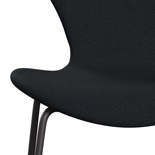 Fritz Hansen 3107 chaise complète complète, graphite chaud / tonus sombre aubergine