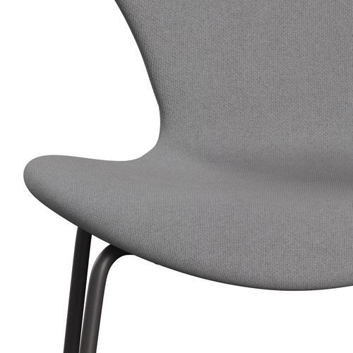 Fritz Hansen 3107 Stuhl Full Polster, warmes Graphit/Tonus hellgrau