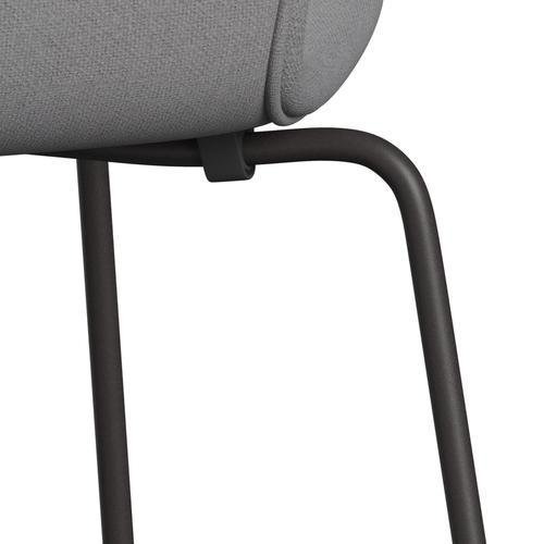 Fritz Hansen 3107 chaise complète complète, graphite chaud / tonus gris clair