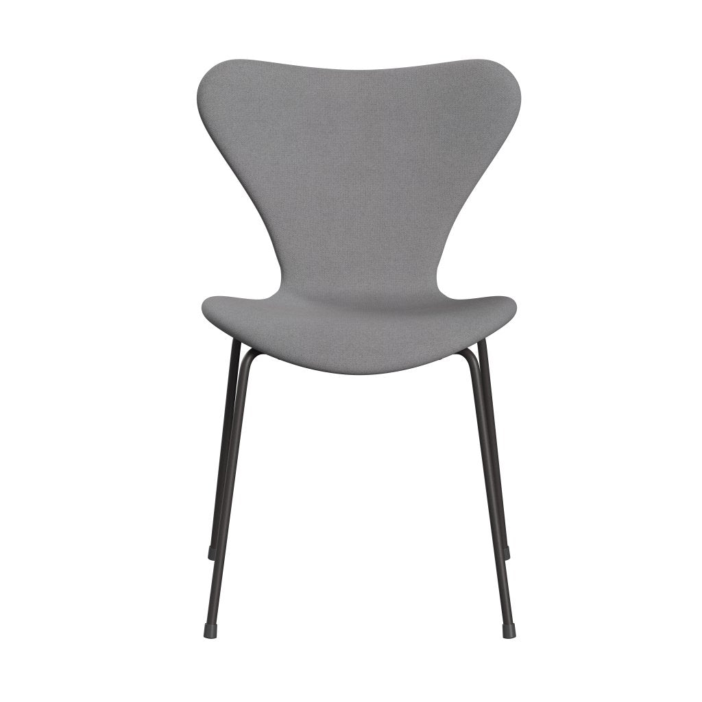 Fritz Hansen 3107 chaise complète complète, graphite chaud / tonus gris clair