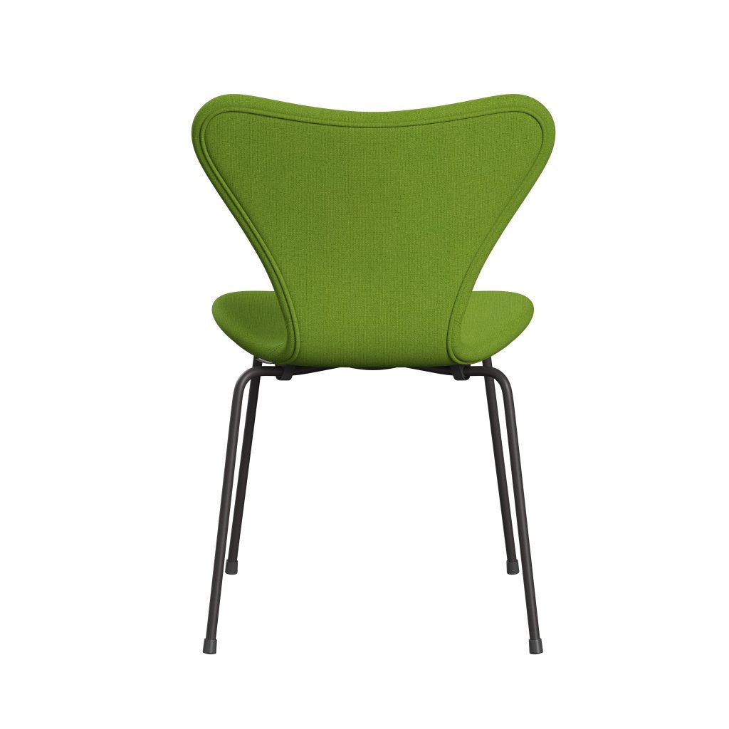 Fritz Hansen 3107 chaise complète complète, graphite chaud / citron vert