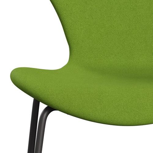 Fritz Hansen 3107 chaise complète complète, graphite chaud / citron vert