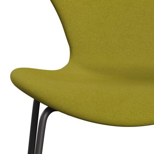 Fritz Hansen 3107 Stol Fuld polstring, varm grafit/Tonus Lime Green